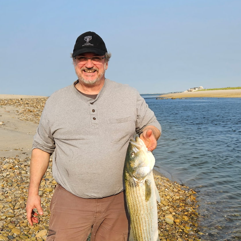 Michael Giovaninni with a 31-inch striped bass